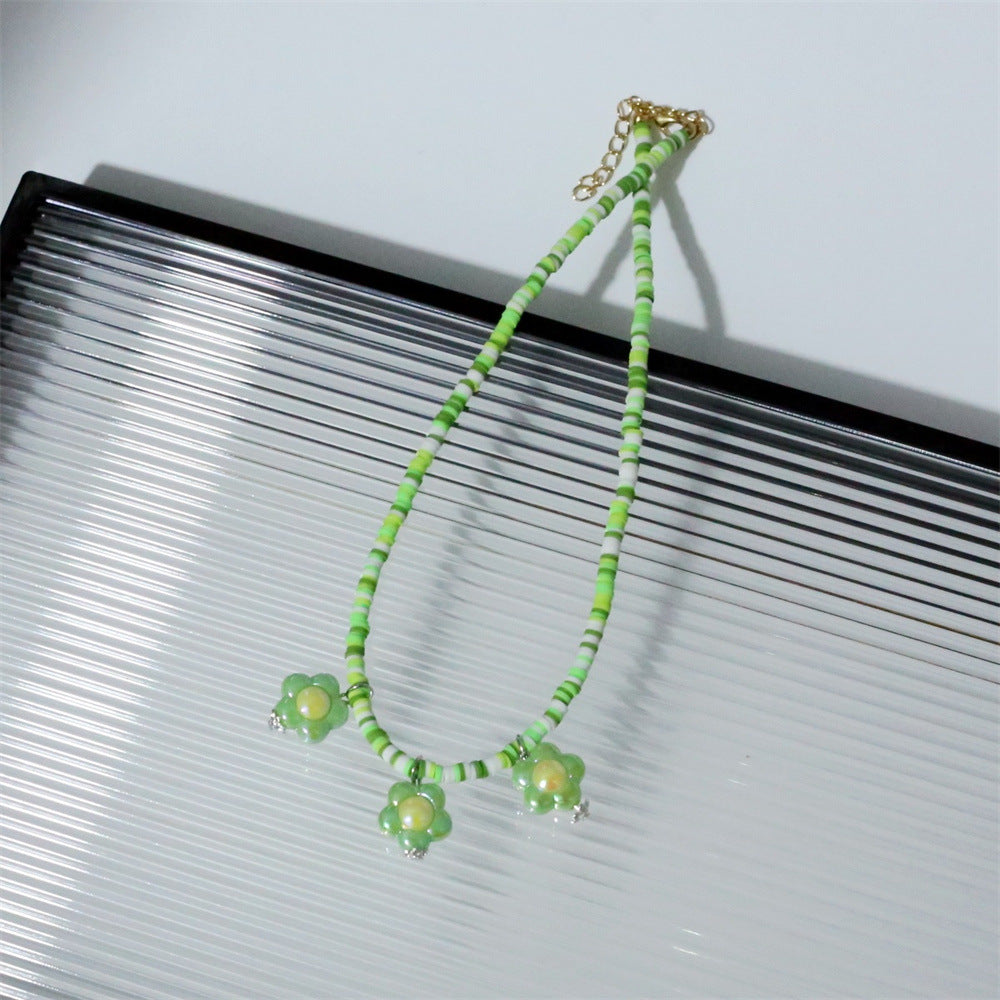 Wholesale  flower beaded necklace necklace colorful pottery necklaces