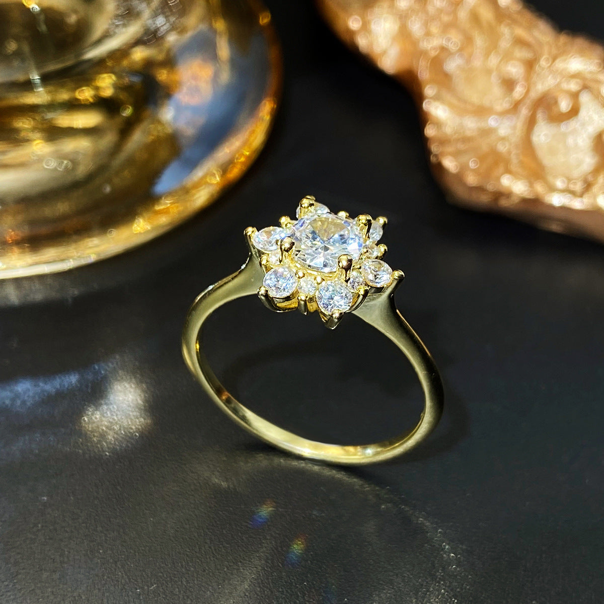 Wholesale Creative Diamond Snowflake S925 Sterling Silver Ring