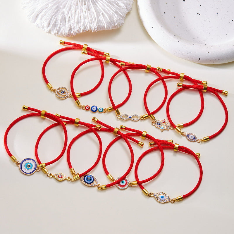 Wholesale Blue Demon Eye Alloy Adjustable Bracelet