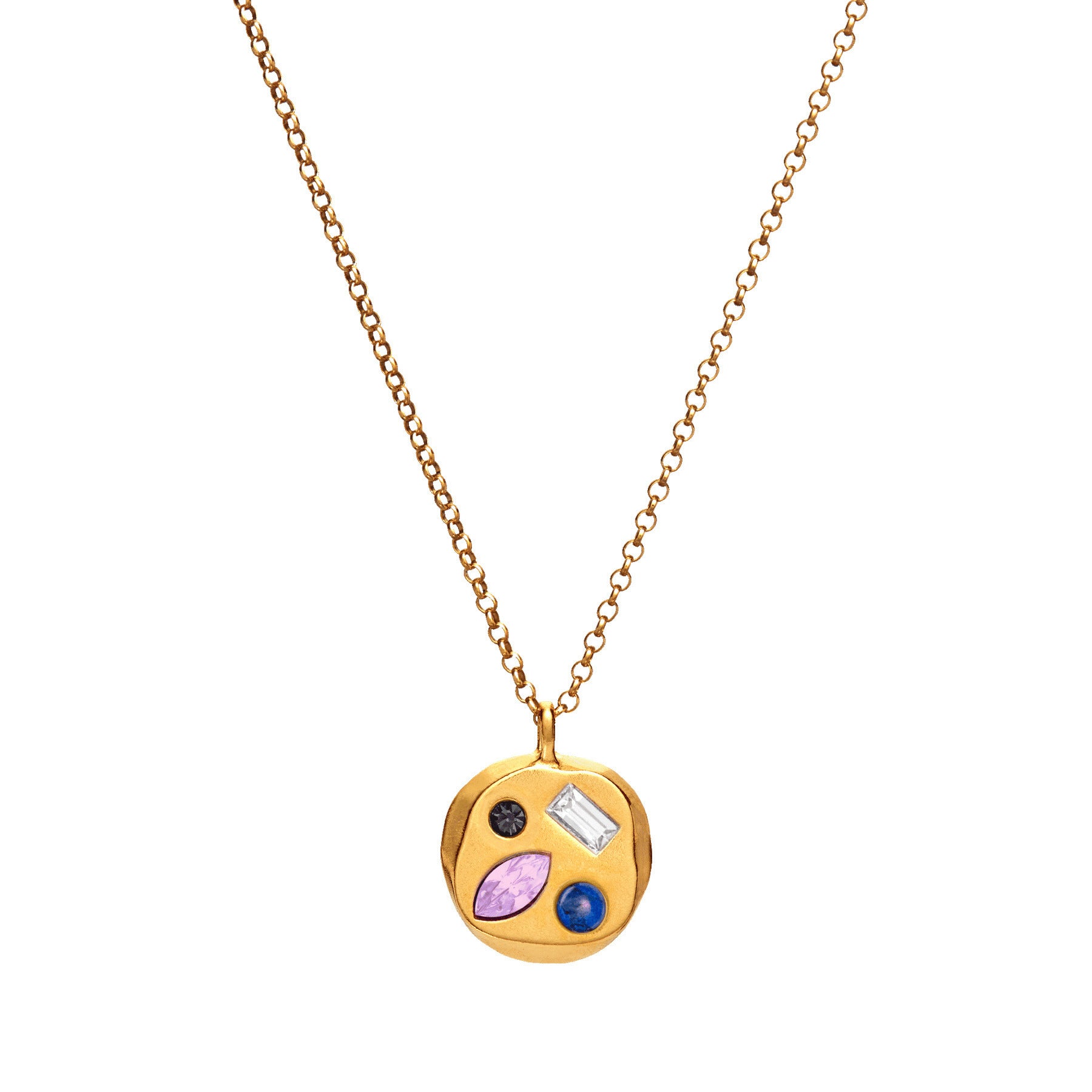 Wholesale Titanium Steel Colorful zircon December birthday stone beautiful  necklace clavicle chain