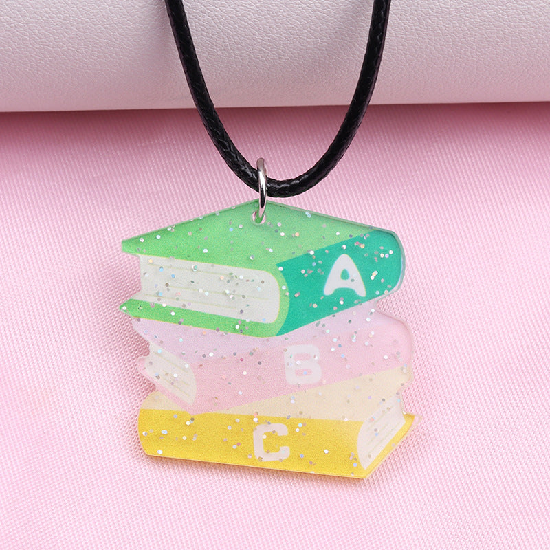 Wholesale Teacher's Day Cartoon Rainbow Acrylic Necklace ACC-NE-DA001