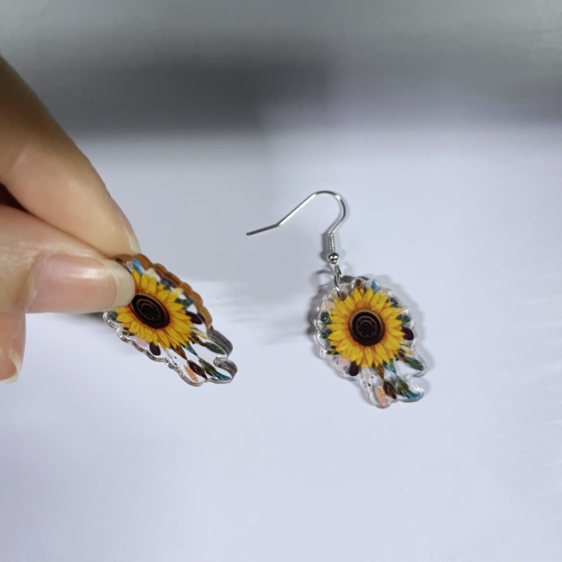 Wholesale  Promising Sunflower Acrylic Earrings