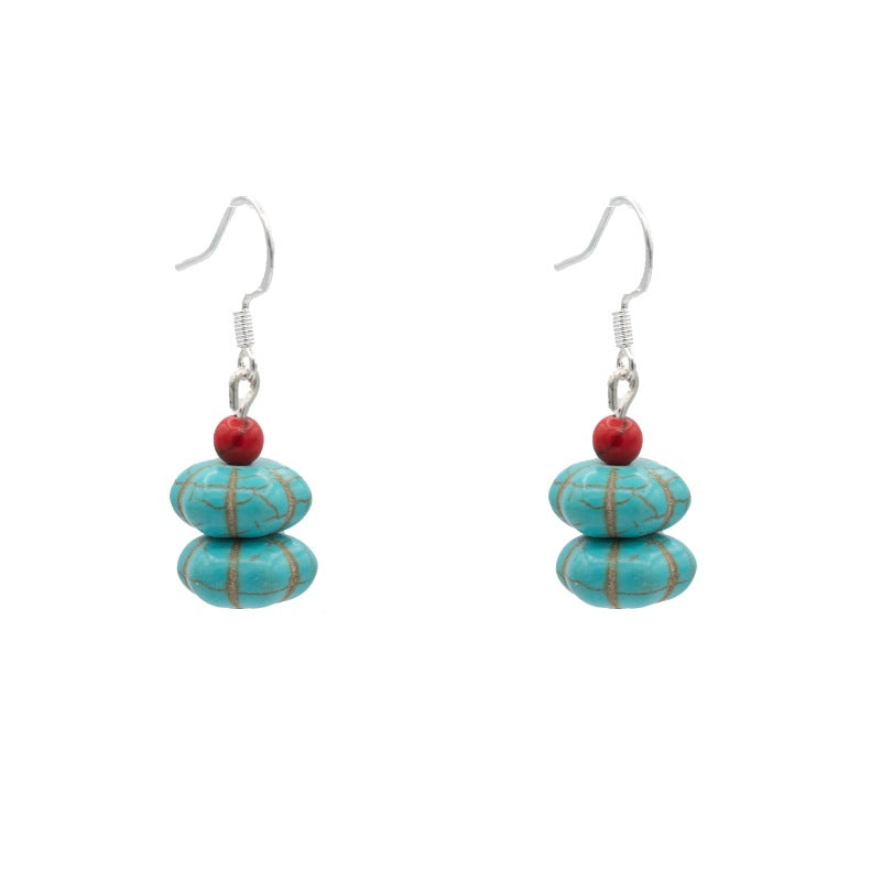 Wholesale Mixed Material Turquoise Earrings Ethnic Style Jewelry Accessory for Boutique Resale