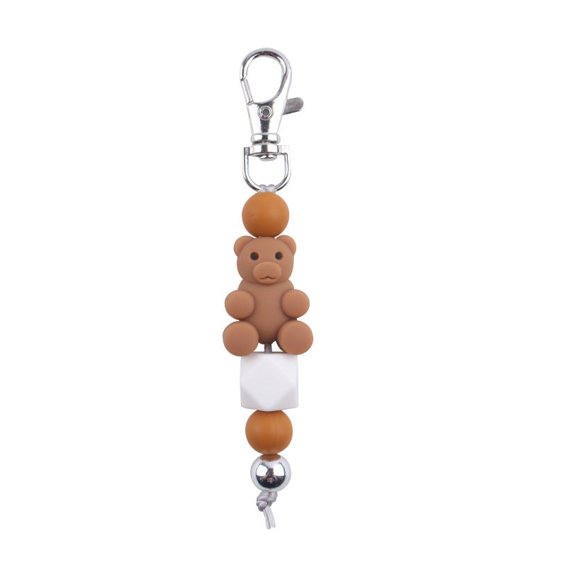 Wholesale Cartoon Bear Silicone Beaded Keychain Cute Keychain ACC-KC-GuangTian084