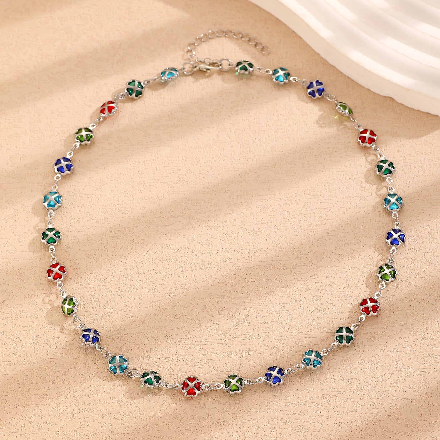 Wholesale  Color Love Bracelet Necklace Personalized Alloy Heart-shaped Dopamine Bracelet
