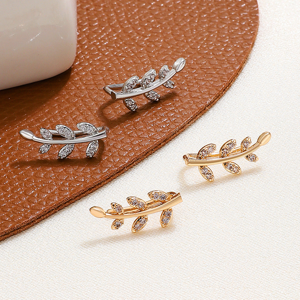 Wholesale  simple leaf ear clip earrings