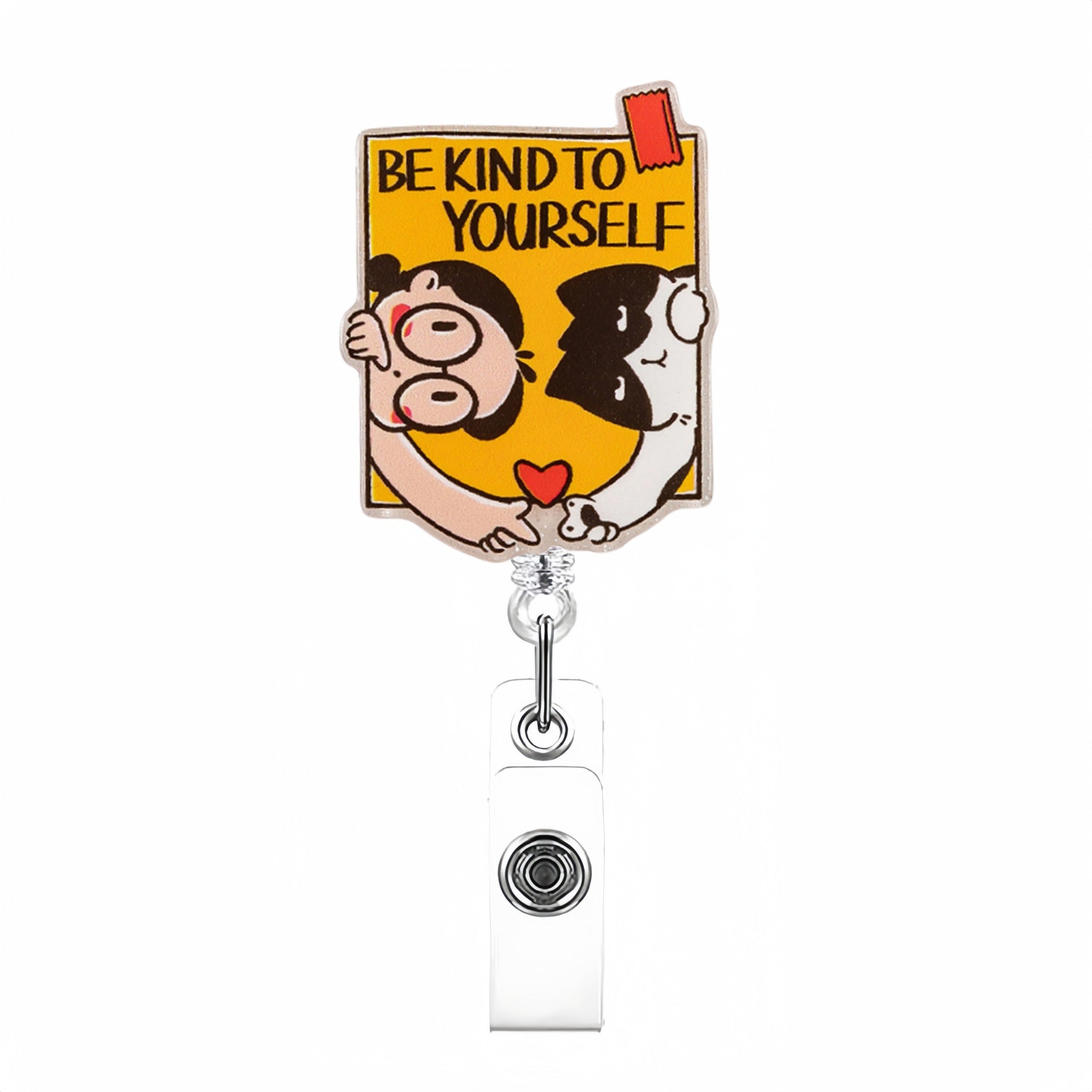 Wholesale Love Romantic Workplace  Acrylic Retractable Rotating Badge Keychain