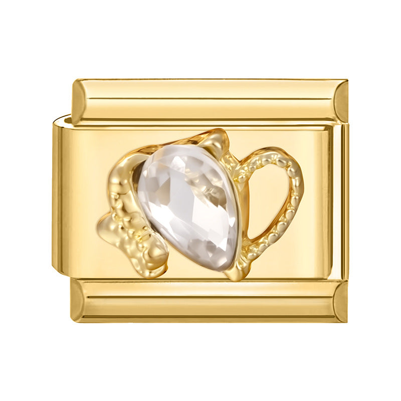 Wholesale Italian Charm Bracelet 9mm DIY Splicing Gold  Stainless Steel Composable Bracelet