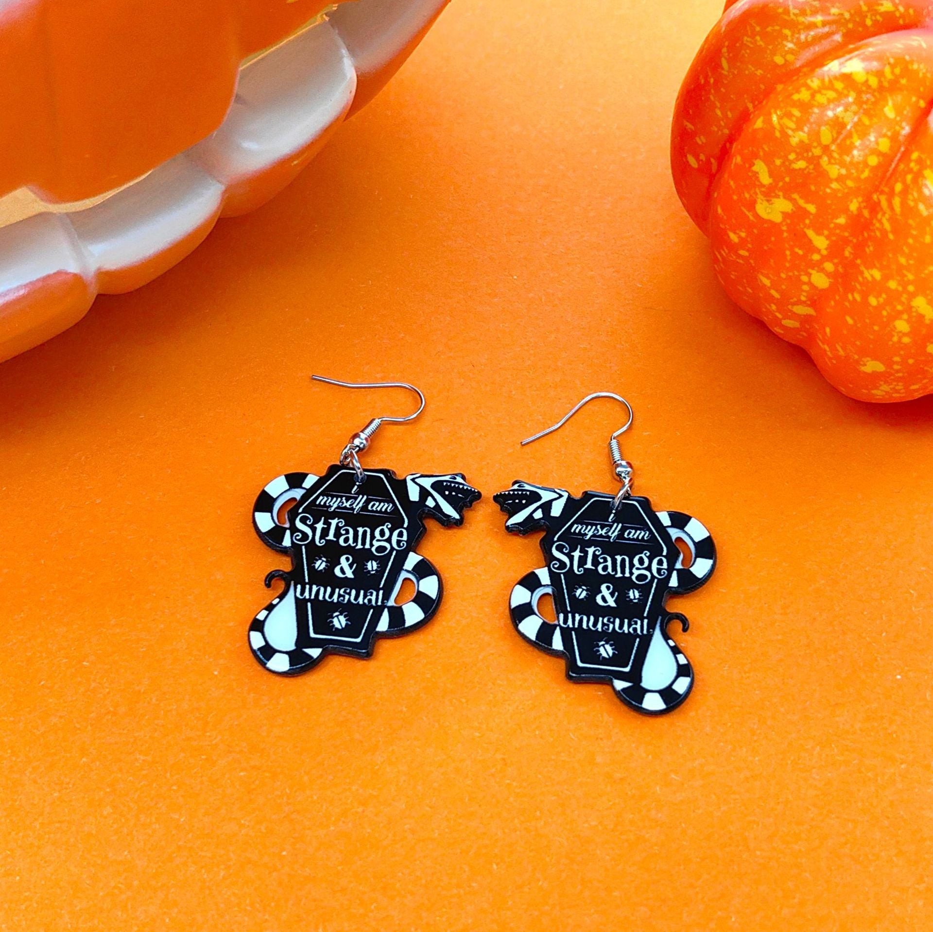 Wholesale Halloween Skeleton Tombstone Coffin Snake Acrylic Earrings ACC-ES-Xizhao012