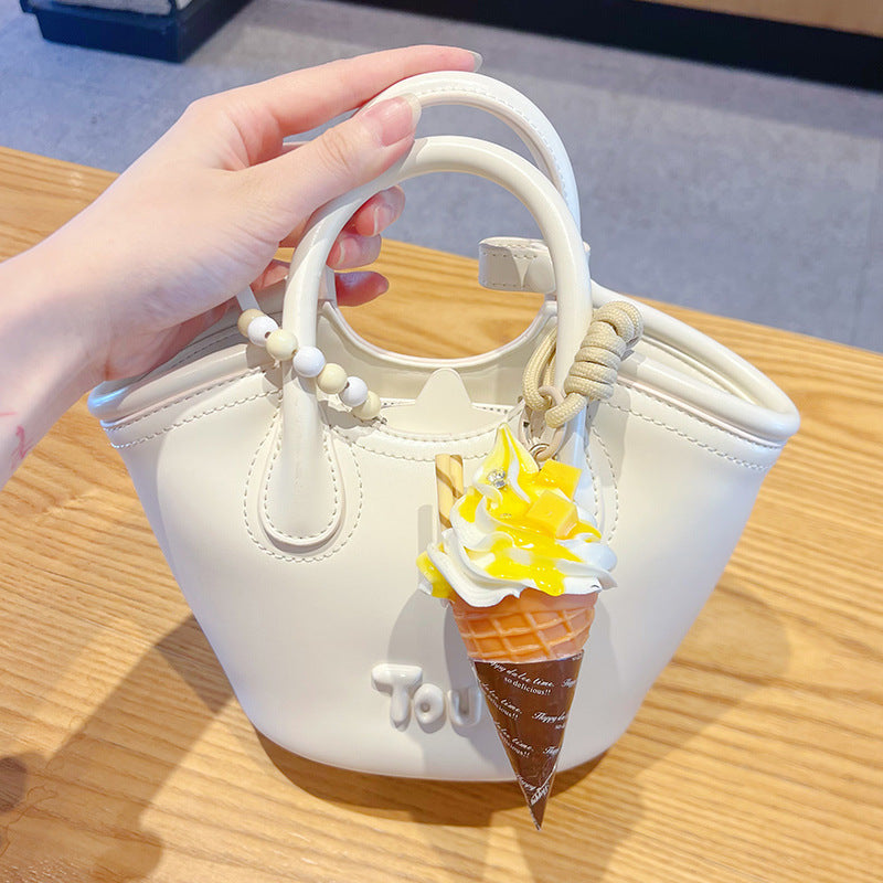 Wholesale Simulated Ice Cream Cone Keychain,  Chic Decorative Bag Charm Gift