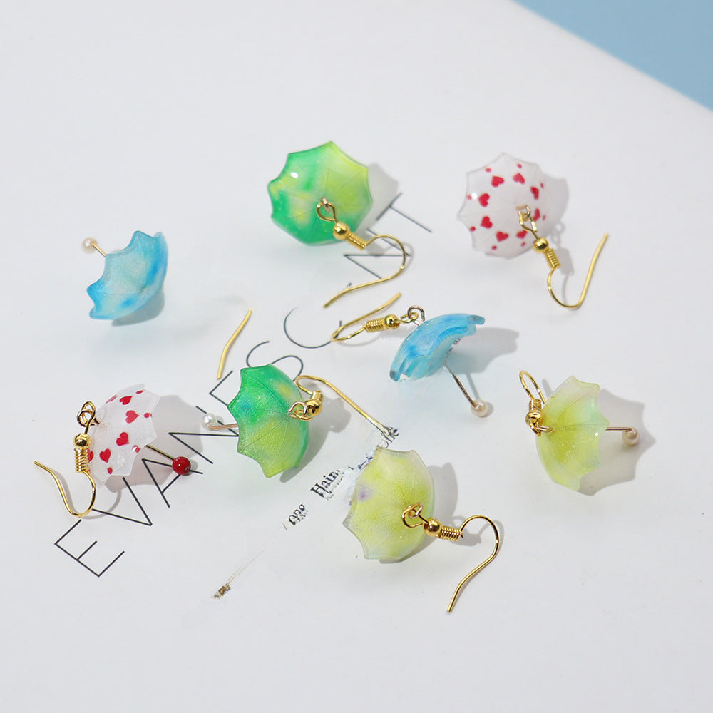 Wholesale Mini Creative  Rainbow Umbrella Earrings