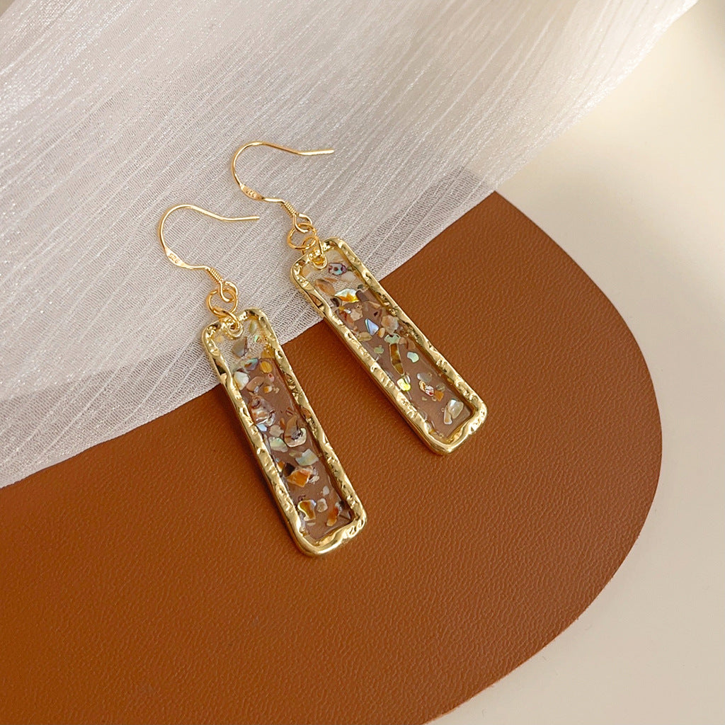 Wholesale Natural shell tassel French retro earrings