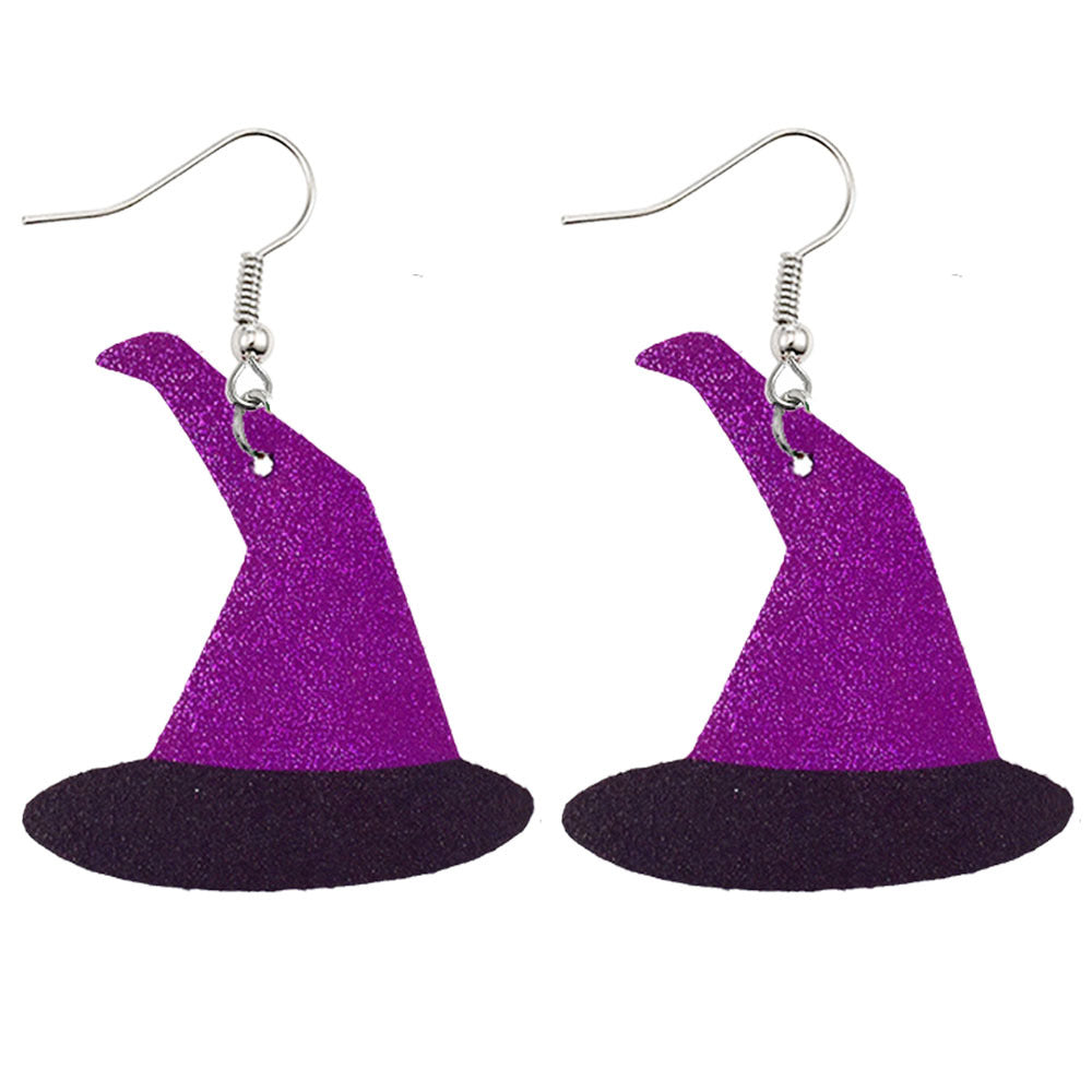 Wholesale Halloween Pumpkin Ghost Bat PU Leather Earrings ACC-ES-ChenY063