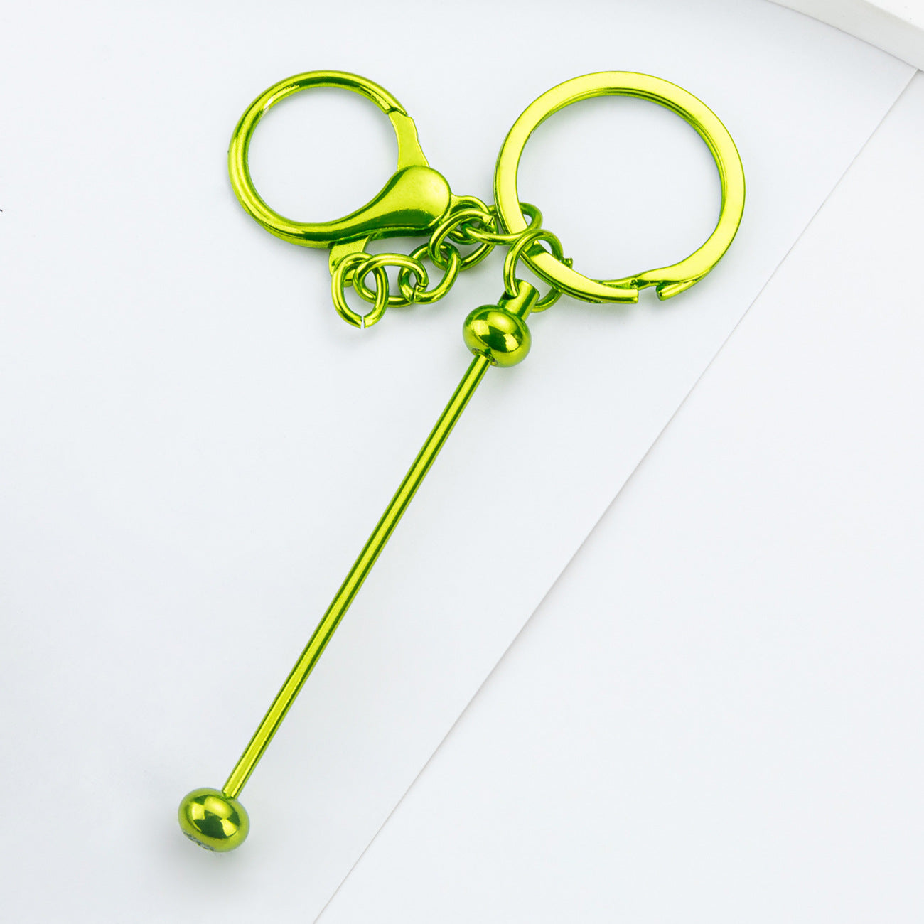 Wholesale DIY Beaded Keychain UV Electroplated Metal Keychain