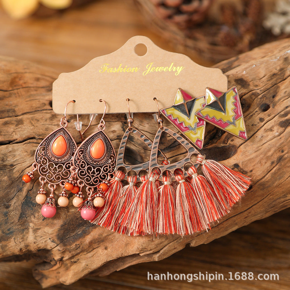 Wholesale Zinc Alloy Ethnic Style Hand woven Earrings Fashion Accessory Gift