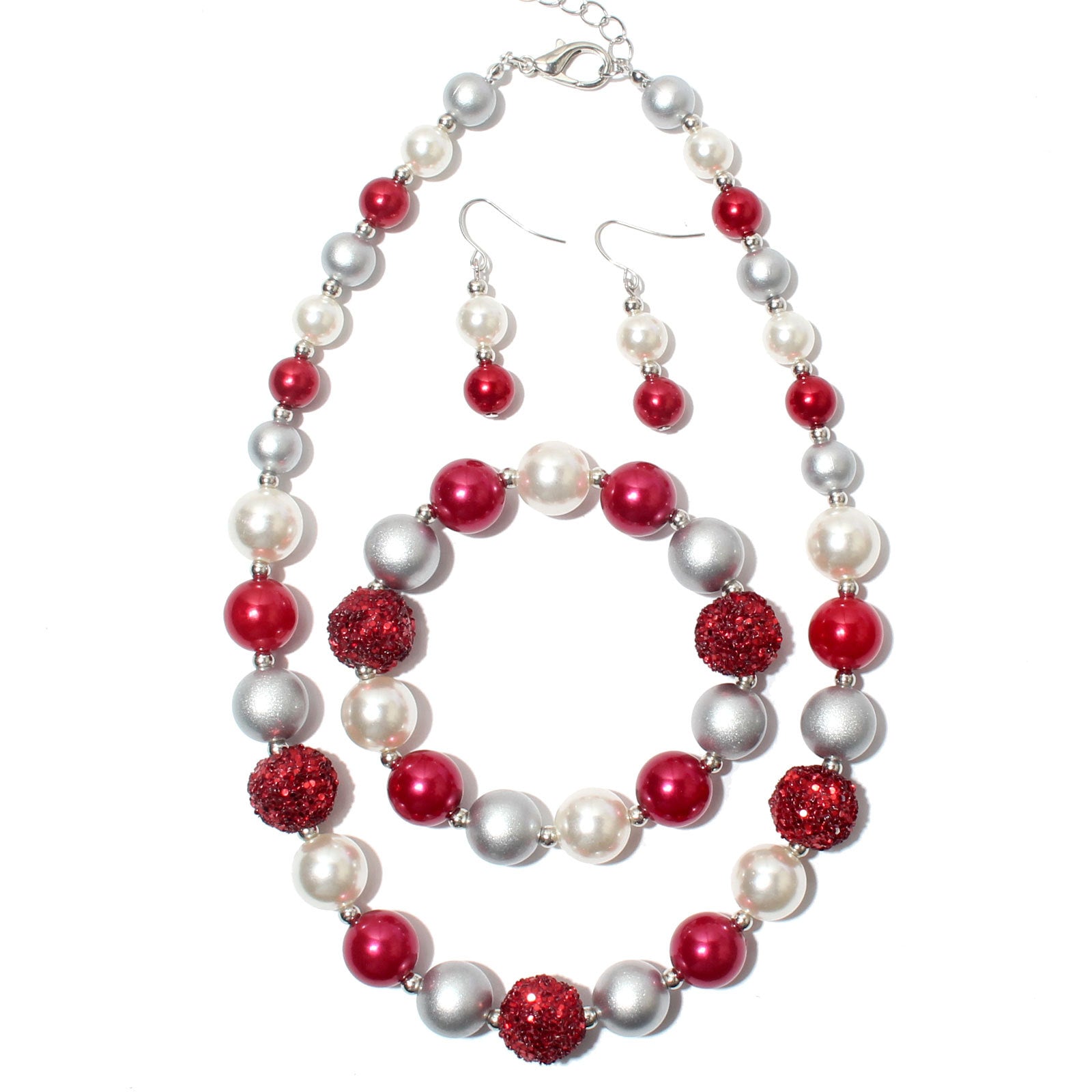 Collier géométrique asymétrique perlé de Noël en gros