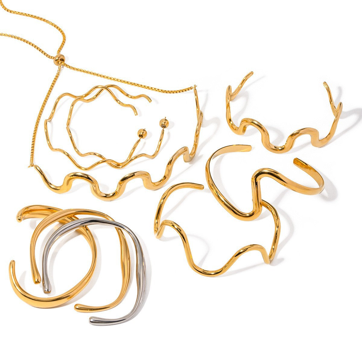 Wholesale Stainless Steel Necklace Clavicle Chain 18K Gold Plated Necklace ACC-NE-JD004