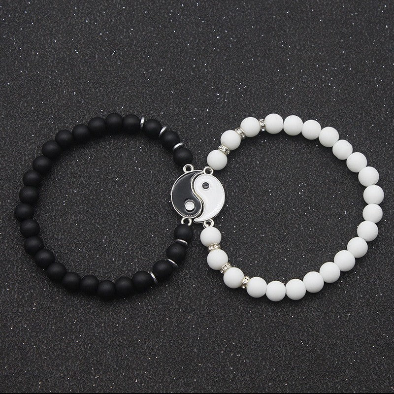 Wholesale Trendy Alloy Handmade Woven Couple Bracelet Set Taiji Bagua Design Gift Resale
