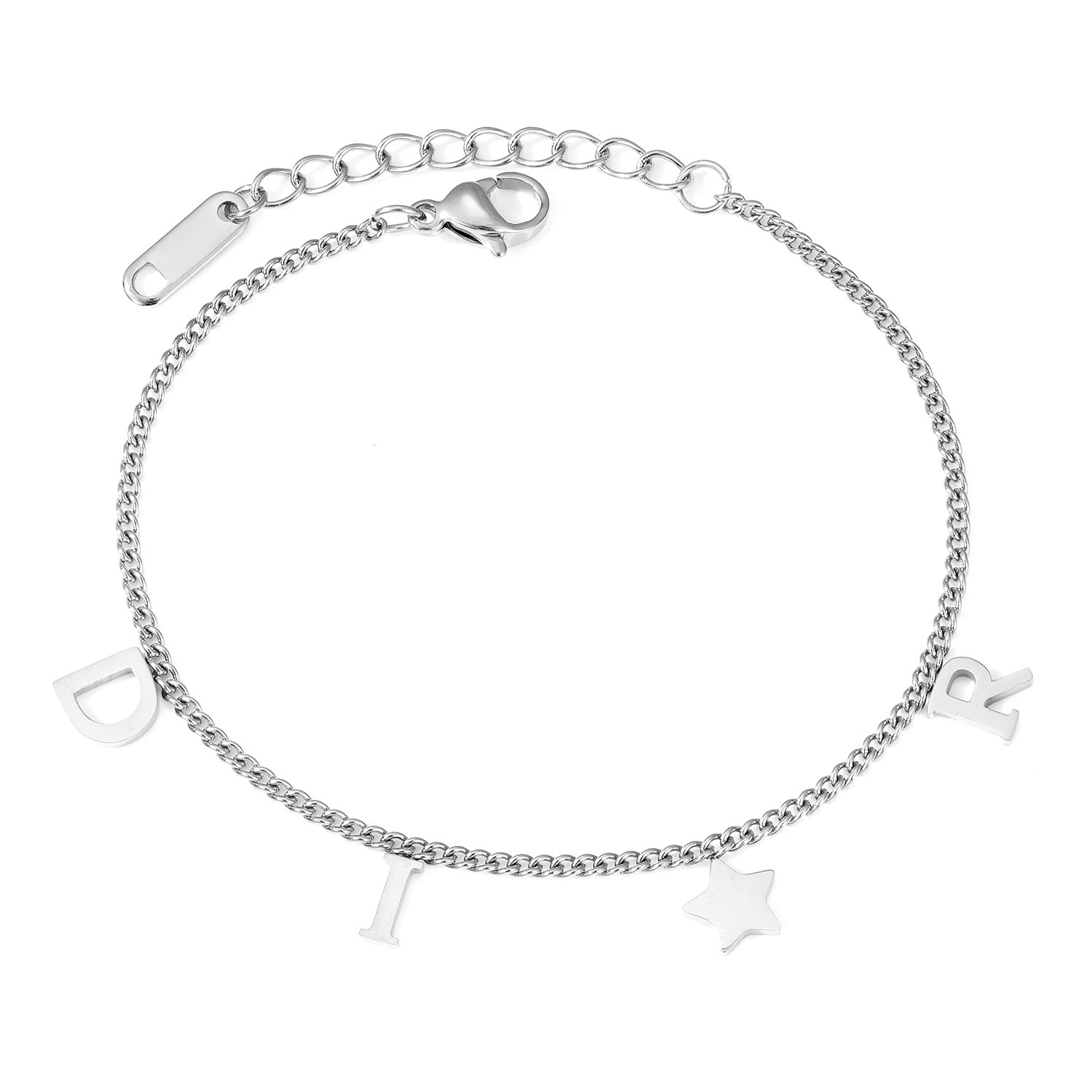 Wholesale stainless steel beach anklet seaside resort beach non-fading letters stainless steel anklet