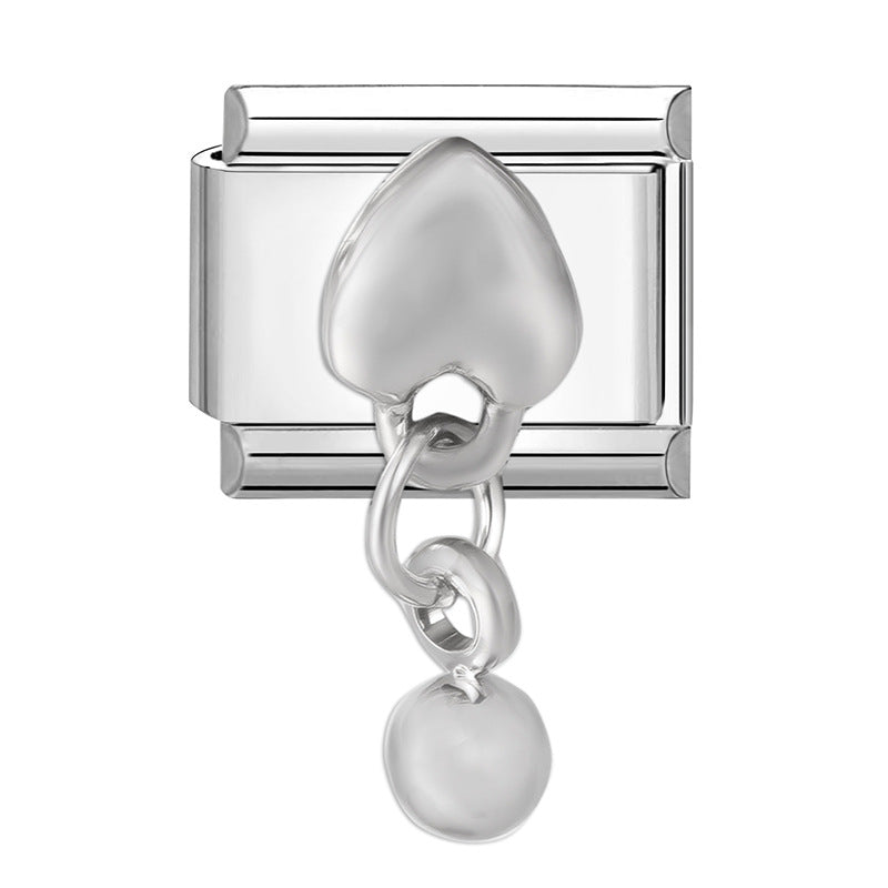 Wholesale 9mm Italian Charm Starter Bracelets DIY square Single Section Creative Stainless Steel Composable Bracelet