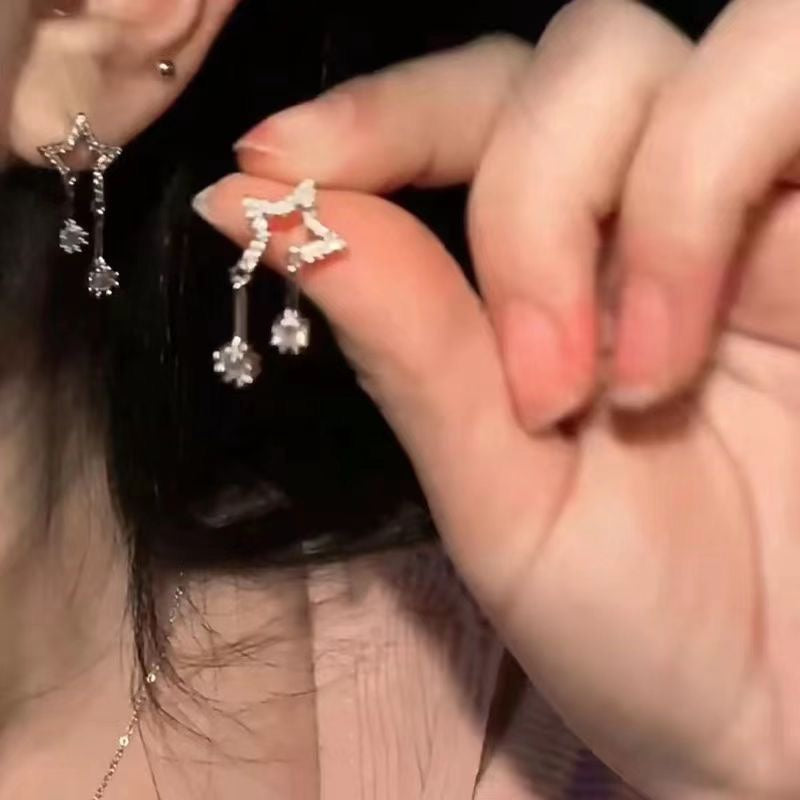 Wholesale S925 silver needle star stud earrings