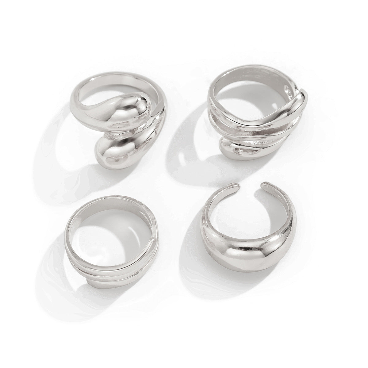 Wholesale Irregular alloy wide surface grinding spring Bracelet set