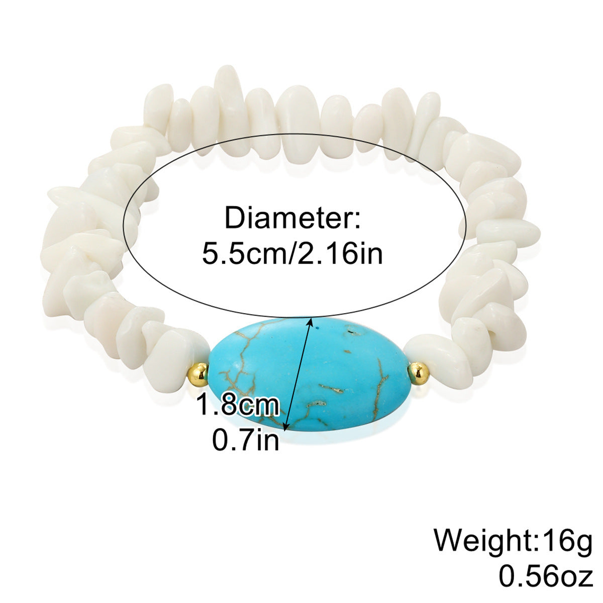 Wholesale  White Turquoise Crystal Women Beaded Bracelet suit Bohemian Turquoise Bracelet