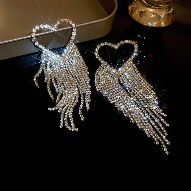 Wholesale Diamond Long Tassel Earrings Blingbling Earrings ACC-ES-Huih005