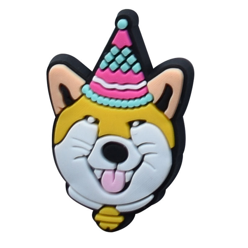 Wholesale  Random 100pcs Cute dog PVC Soft Rubber Shoe Buckle Decoration