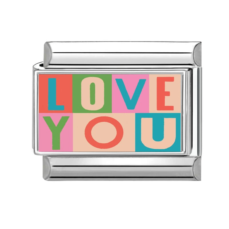 Wholesale Hearts and Love Italian Charms DIY flower fish Single Section Creative Stainless Steel Composable Bracelet