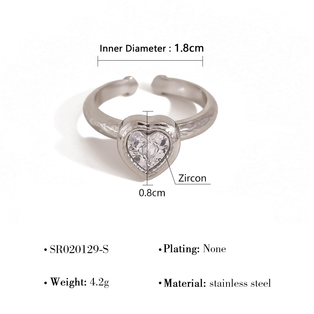 Wholesale Titanium Steel  Plated 18K Gold Oval Love Zircon Ring