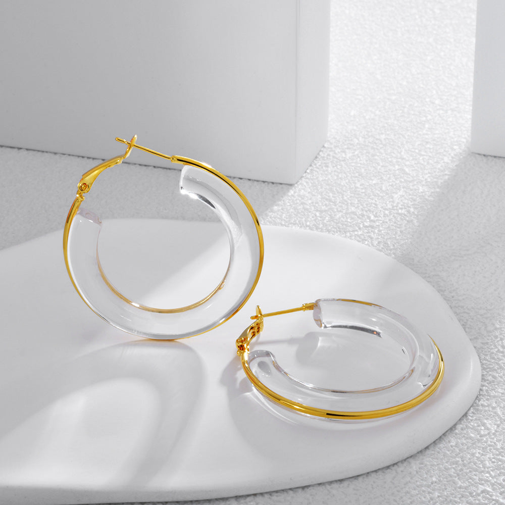 Wholesale Transparent Resin Exaggerated Personalized Earrings