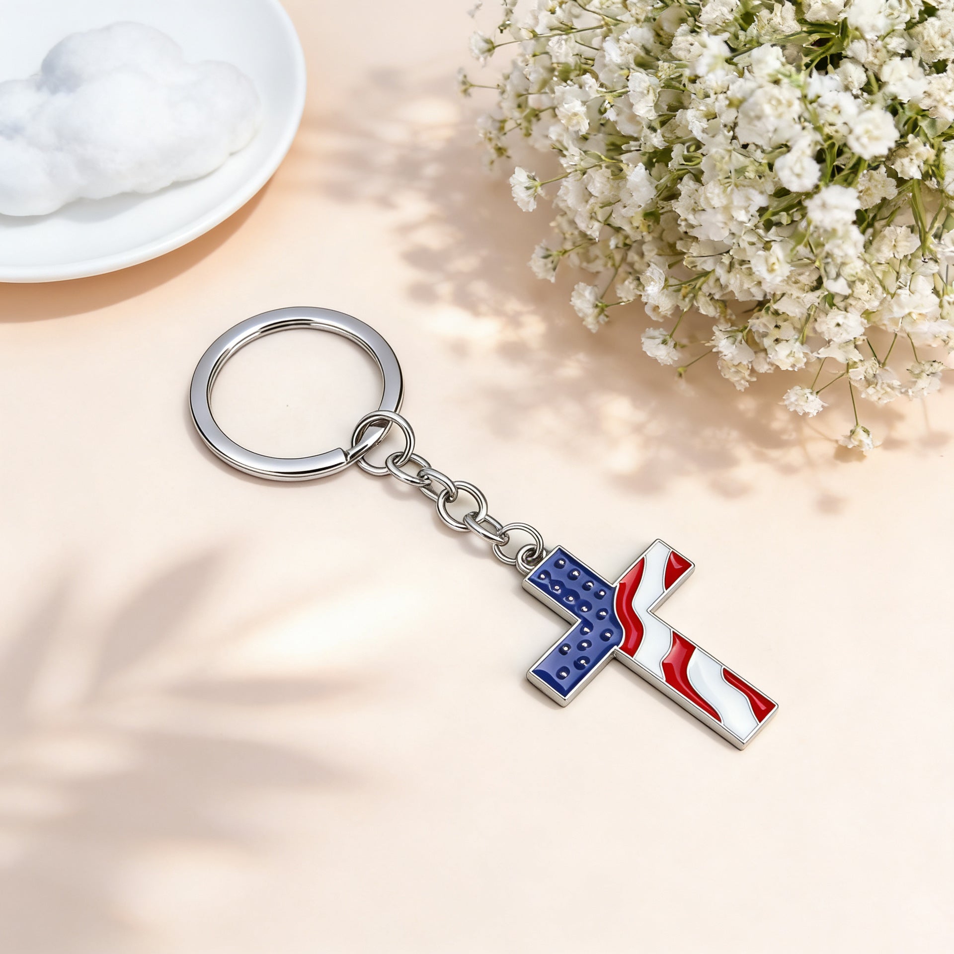Wholesale American Independence Day Shiny Letter Keychain