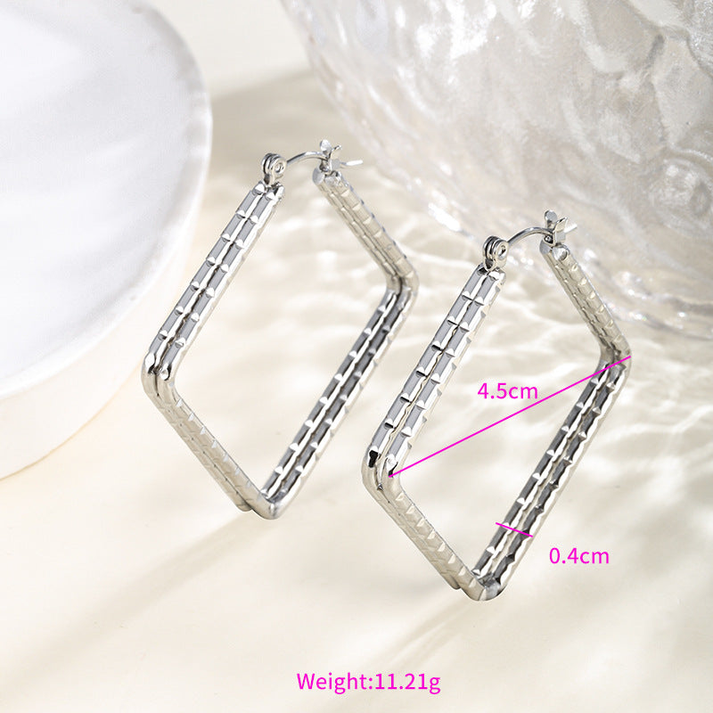 Wholesale Stainless steel heart-shaped large circle earrings