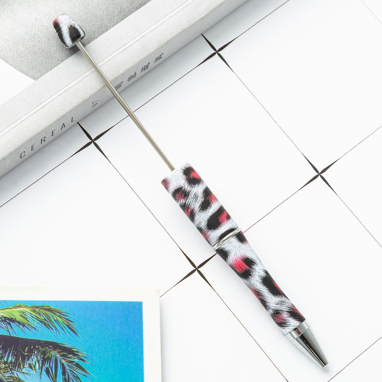 Wholesale Beadable Pens Cow Print Leopard Print Christmas Plastic Pen DIY for Beaded