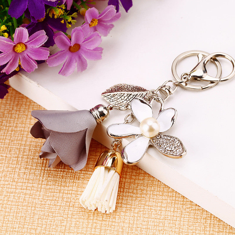 Wholesale Flower Zinc Alloy Keychain ACC-KC-RuiYuan001