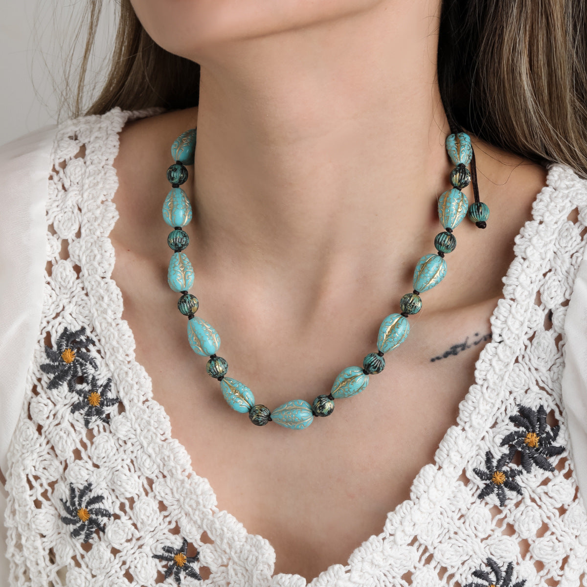 Wholesale Boho Ethnic Style Beaded Necklace Bracelet ACC-BT-GL001