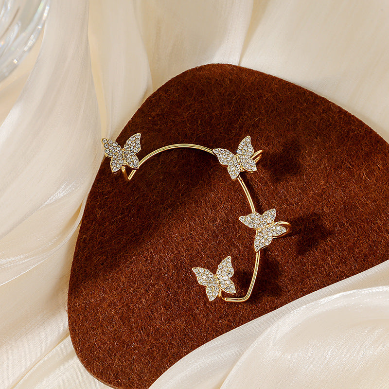 Wholesale  full diamond butterfly snake-shaped earrings