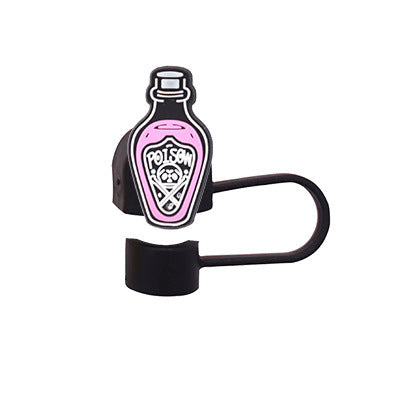 Wholesale Random 100pcs Halloween 10MM PVC Straw Tube Cap ACC-SCR-YiQu001