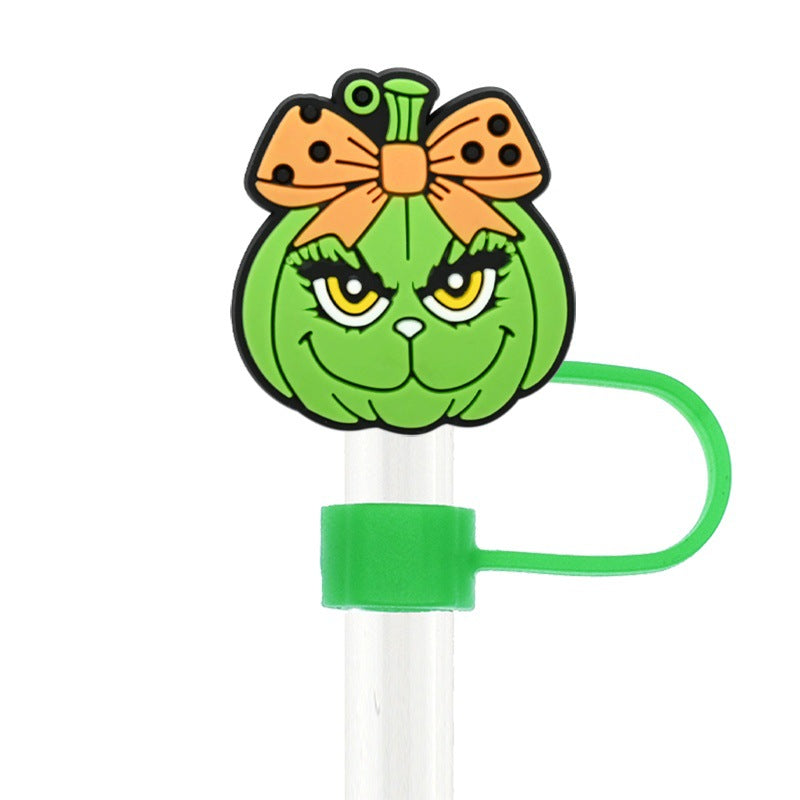 Wholesale  Random 100pcs Cartoon   10mm PVC Soft Straw Tube Cap