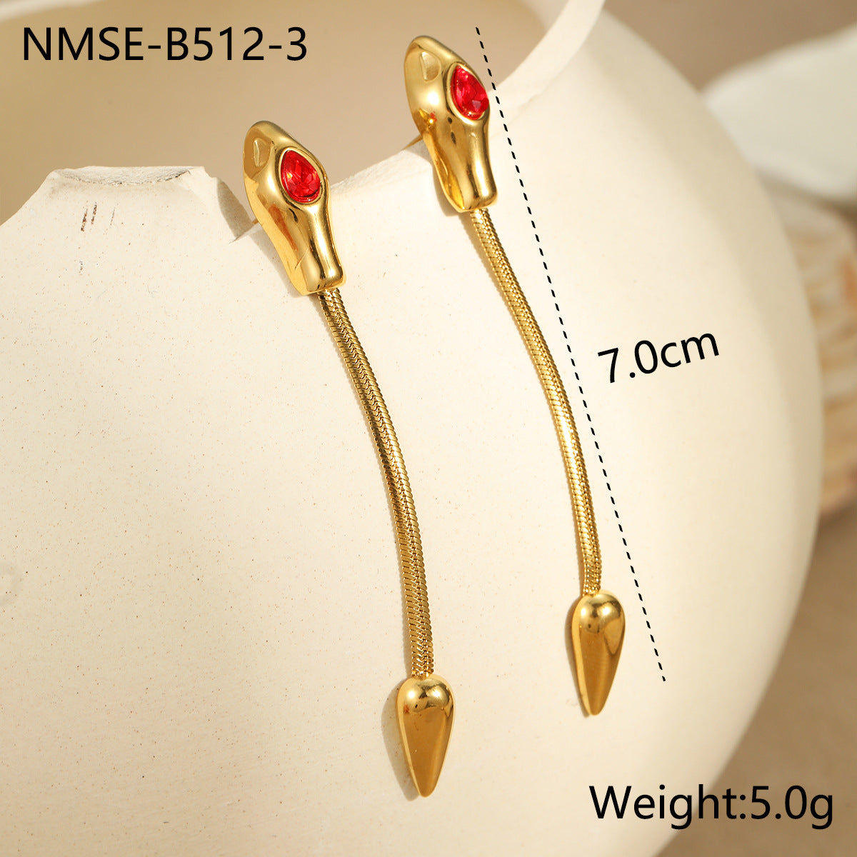 Wholesale Snake-shaped thin snake chain stainless steel necklace with zircon clavicle chain