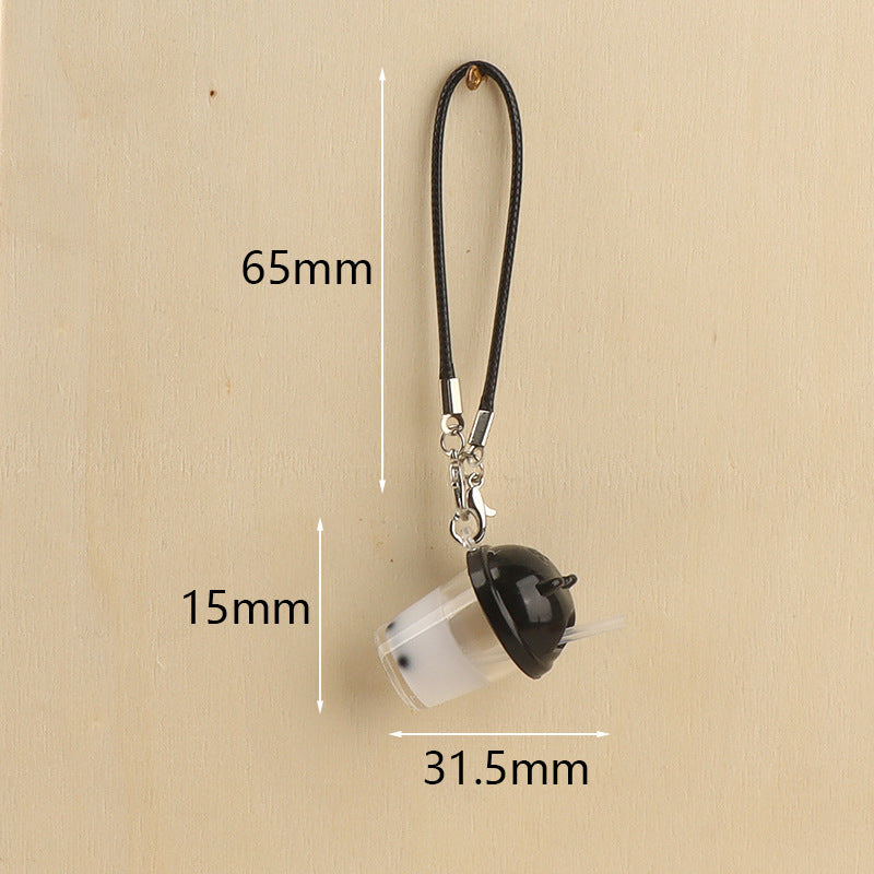 Wholesale pearl milk tea cup cat ear  keychain