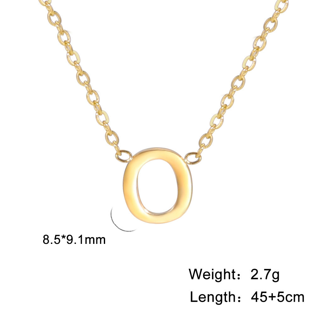 Wholesale Letter Gold 18k Real Gold Electroplated Stainless Steel Necklace