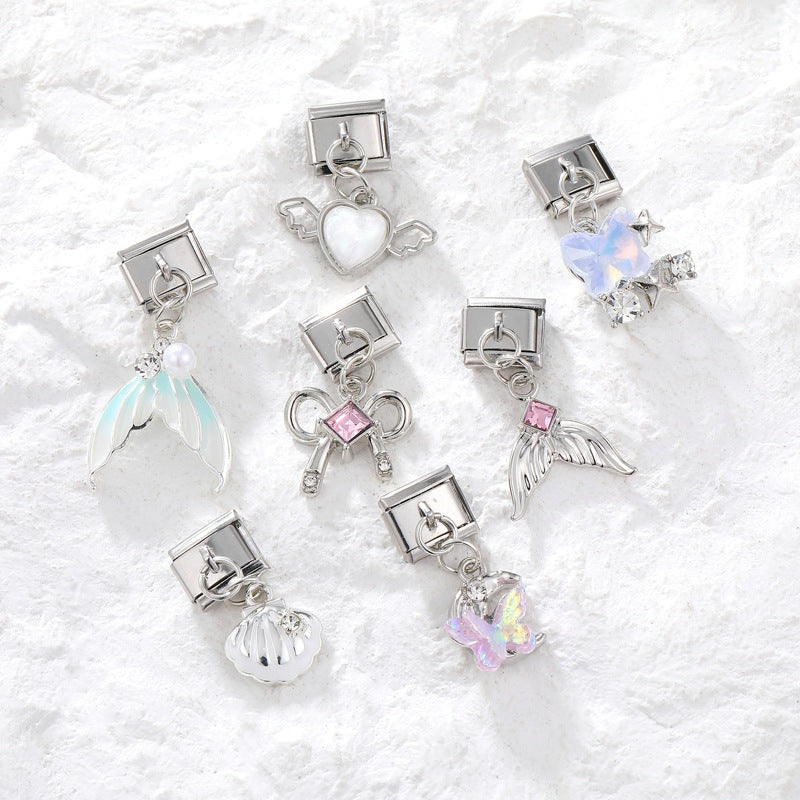 Wholesale Italian Charm Bracelet 9mm DIY creative steel color dream pendant  Creative Stainless Steel Composable Bracelet