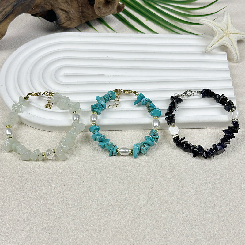 Großhandel natürliche Kiesstich -Barock -Perlenkette