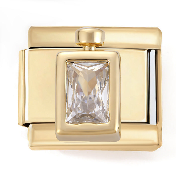 Wholesale Italian Charm Bracelet 9mm DIY Zircon Girls  Creative Stainless Steel Composable Bracelet