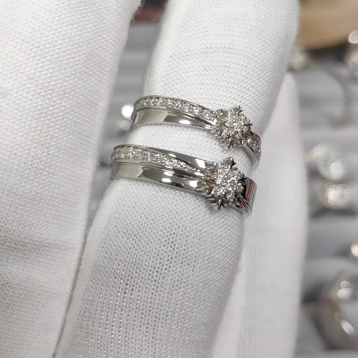Wholesale Love and Deep Space  Snowflake Ring