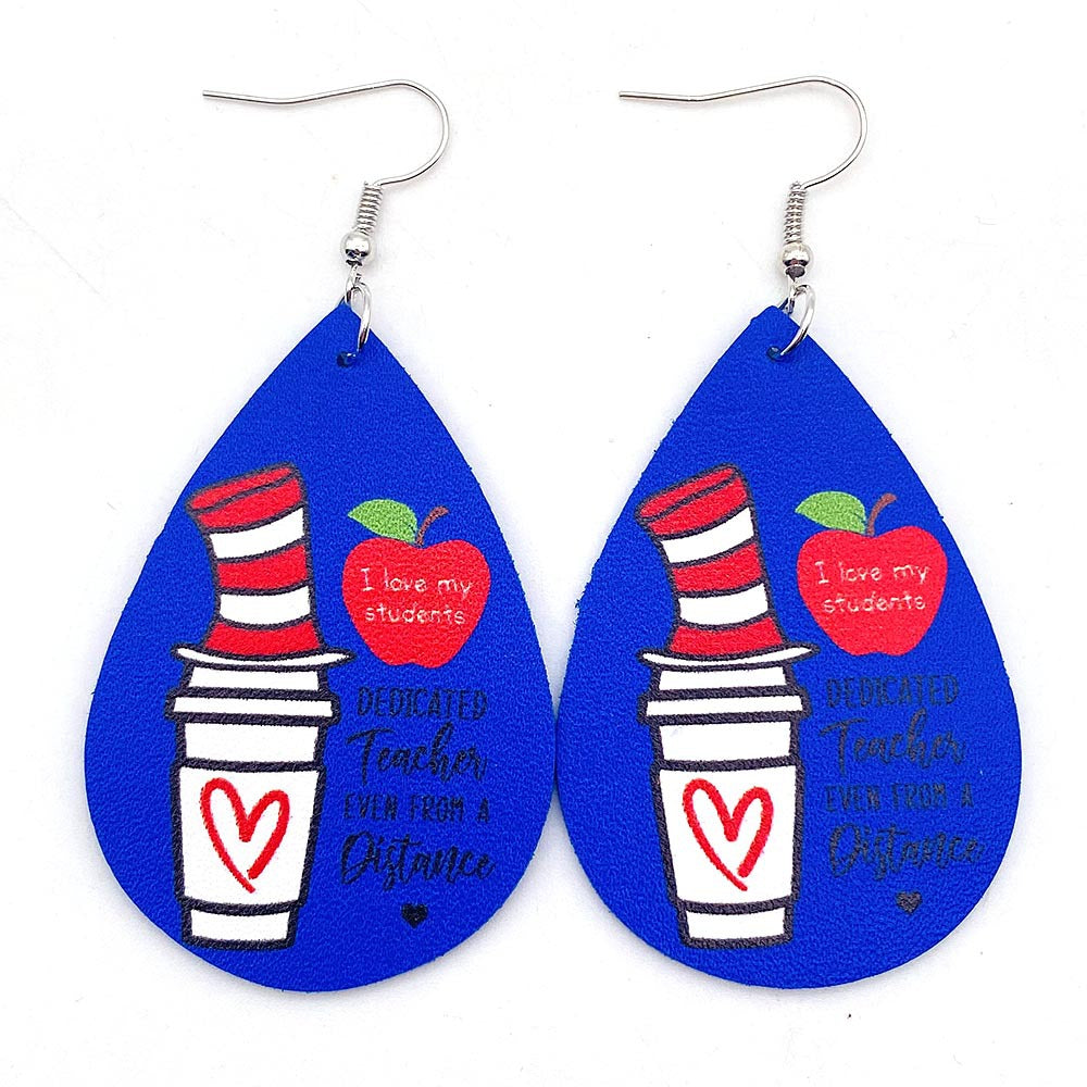Wholesale leather earrings pencil picture book student earrings
