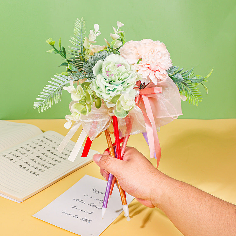 Wholesale  bouquet ballpoint pen creative flower oil pen