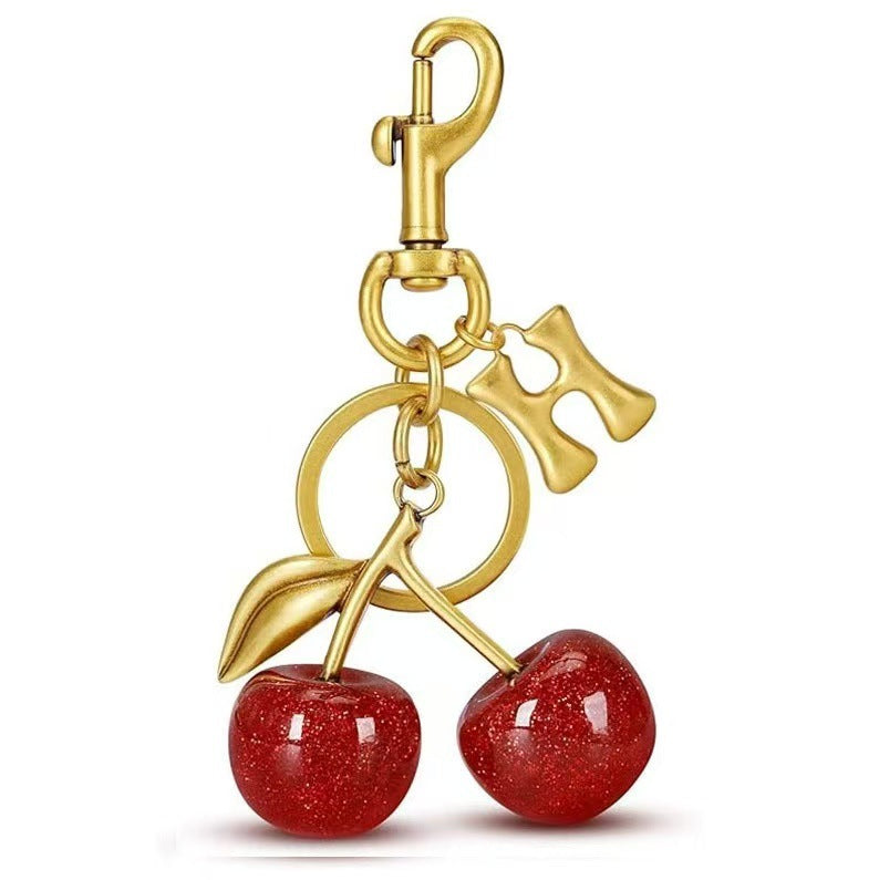 Wholesale Cherry Bag Charm Keychain Trendy Car Key Accessory Stylish Gift For Women Boutique Resale